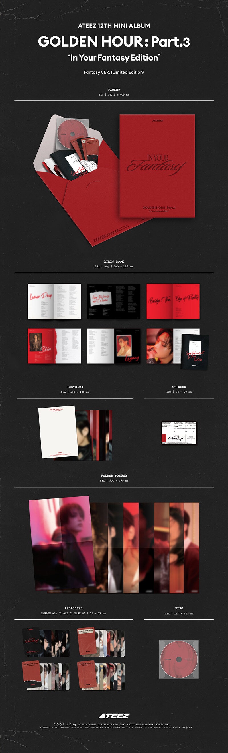 ateez in your fantasy EDITION 未開封アルバム　2枚 ATEEZ - [GOLDEN HOUR: Part.3 'In Your Fantasy Edition' (Limited