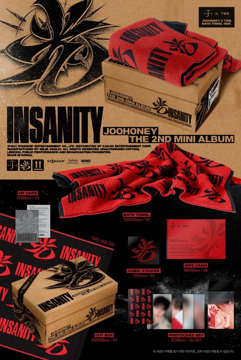 MONSTA X JOOHONEY - 2nd Mini Album INSANITY (JOOHONEY X TWB BATH TOWEL VER.)