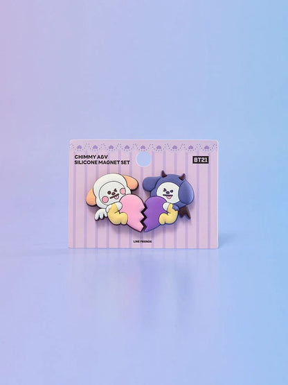 BTS BT21 SILICONE MAGNET SET (2PCS) ANGEL & VILLAIN