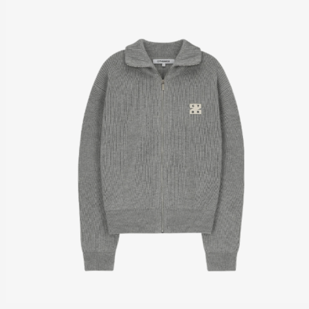 ★CITYBREEZE★ESSENTIAL LOGO WAPPEN CABLE KNIT PULL-OVER★ NCT Doyoung x CITYBREEZE Logo Wappen Zip-Up Cardigan (5