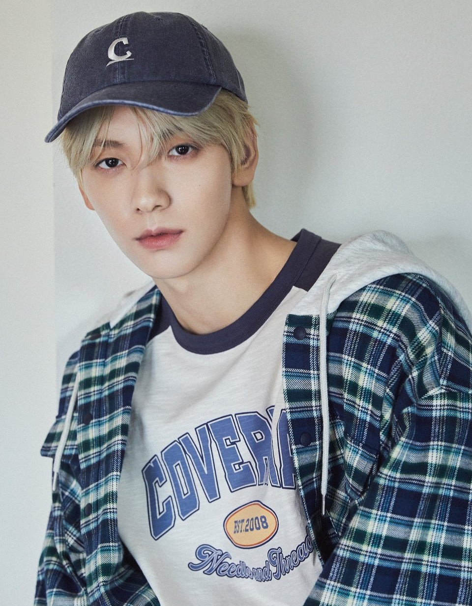 [TXT Soobin Worn] Covernat Symbol Logo Oxford Washed Ball Cap Navy