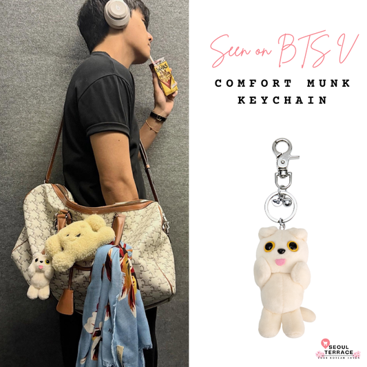 BTS V Keychain - COMFORT MUNK Ivory & Gray