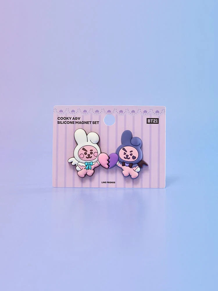 BTS BT21 SILICONE MAGNET SET (2PCS) ANGEL & VILLAIN