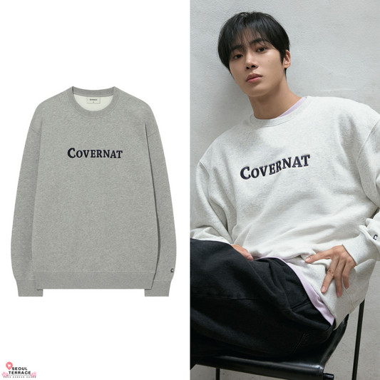 COVERNAT [Worn by Choo Young-woo] Center Logo Man-to-Man Melange Gray