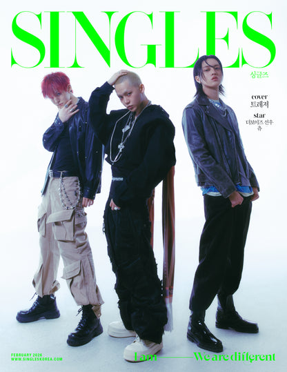 TREASURE - Singles Korea Magazine February 2026 Issue with FREE Special Poster - Random Cover