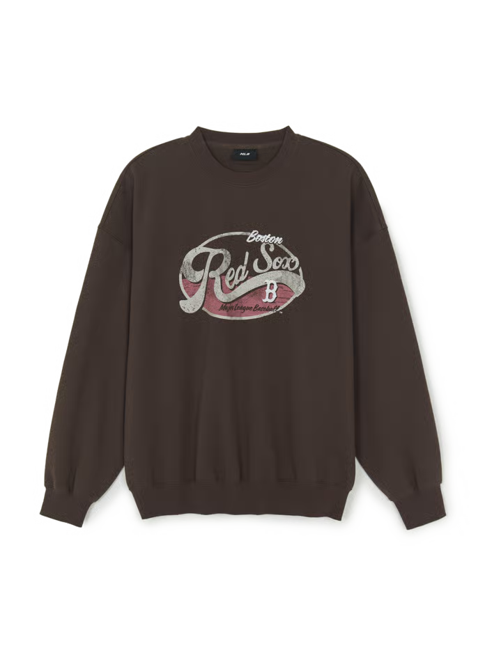 [Karina Pick] 25FW MLB Varsity Vintage Graphic Man-to-Man Boston Red Sox