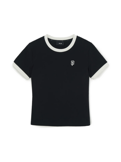 [Aespa Karina Worn] 26 Summer MLB Women's Basic Small Logo Ringer T-shirt