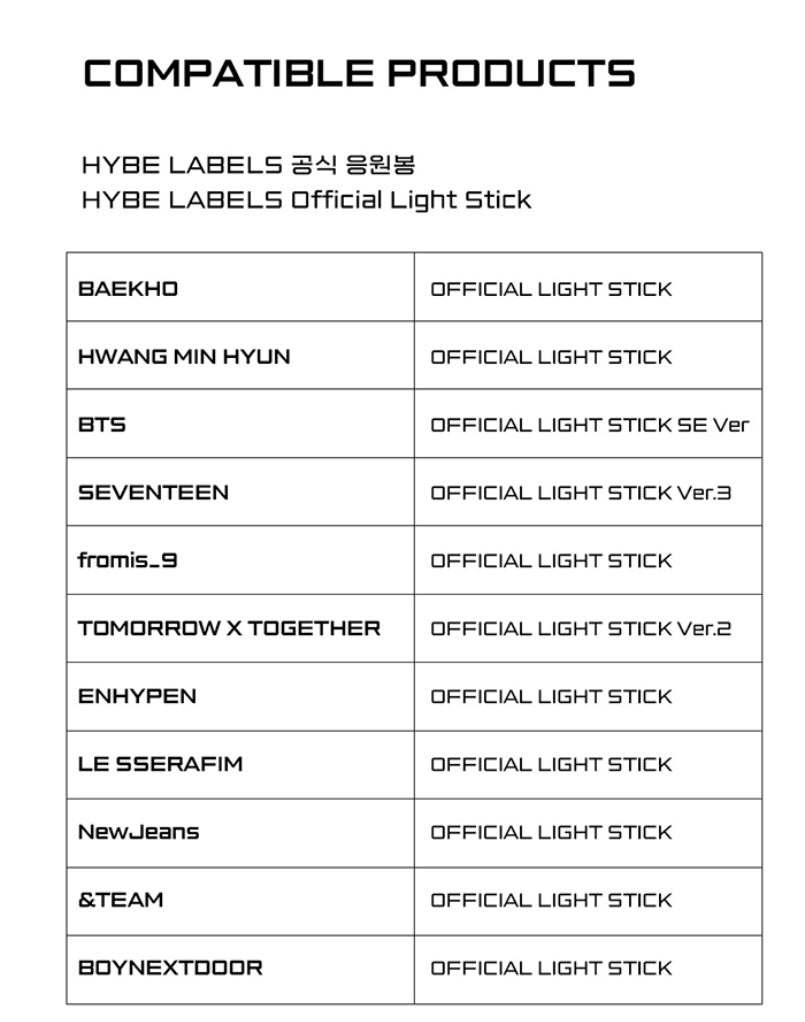 Hybe Official Light Stick Battery