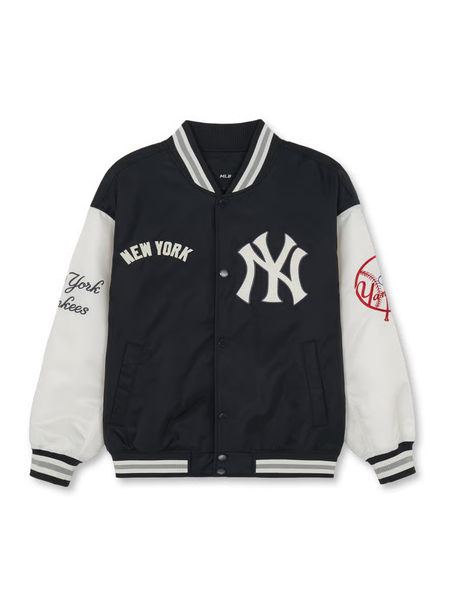 [Aespa Karina, TWS & Ive Gaeul Pick] 26SS MLB Signature Nylon Varsity Jacket New York Yankees