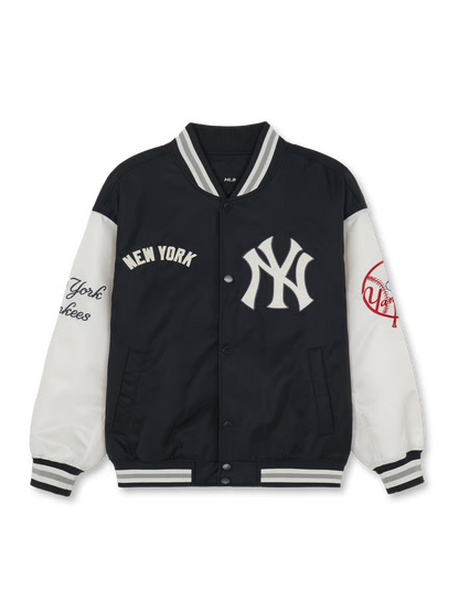 [Aespa Karina, TWS & Ive Gaeul Pick] 26SS MLB Signature Nylon Varsity Jacket New York Yankees