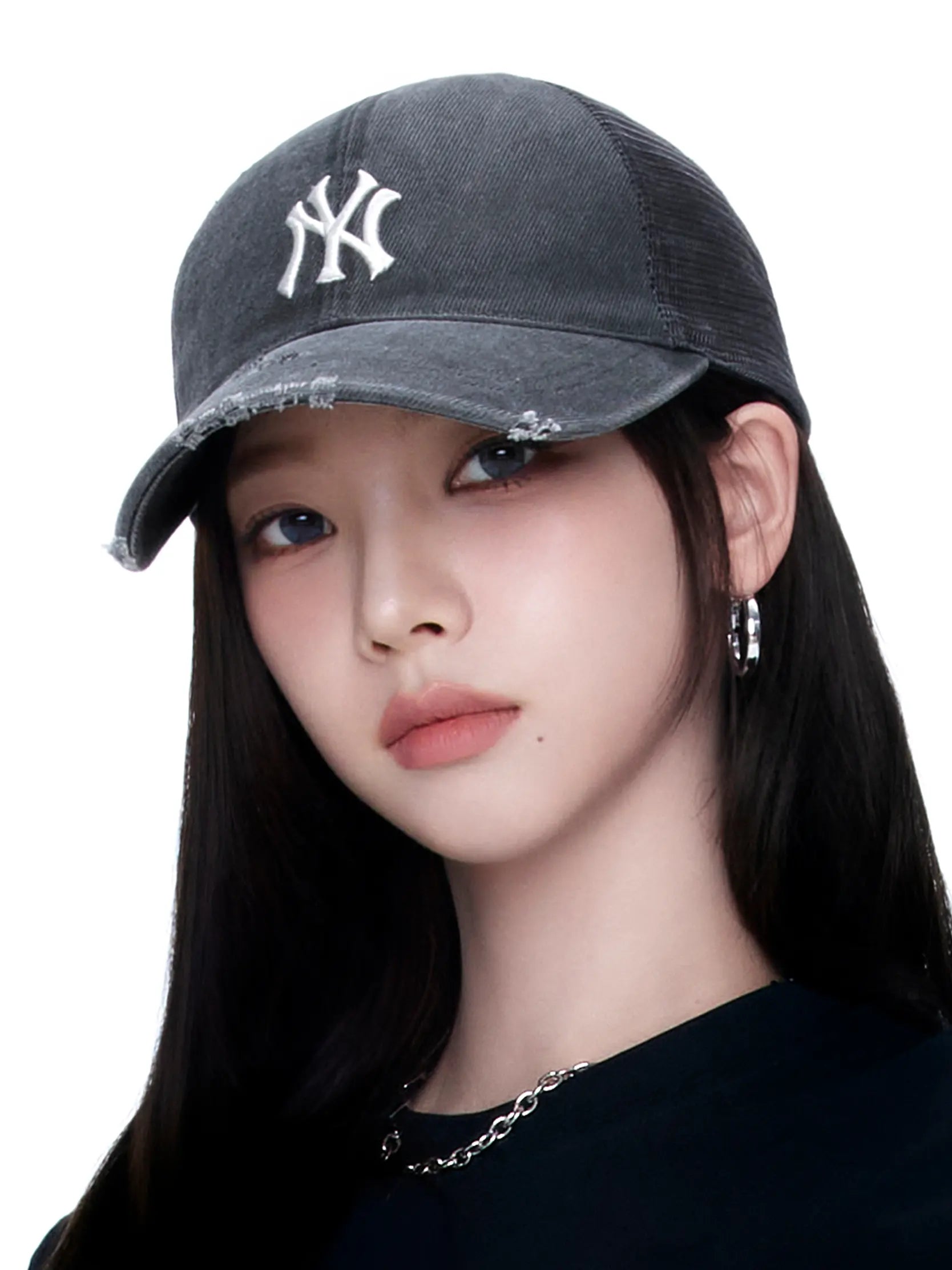 aespa カリナ MLB キャップ 帽子ネイビー KARINA トレカセット③ Aespa Karina PICK] MLB Basic Washed Mesh Cap – SEOUL TERRACE