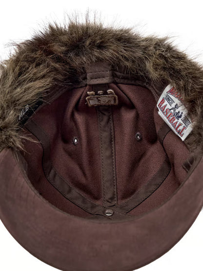 [Aespa Karina Pick] MLB Vintage Fur Earflap Cap New York Yankees