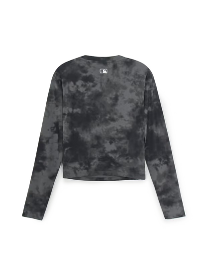 [Karina Pick] 25FW MLB Women's Basic Vintage Pattern Slim Fit Long Sleeve T-Shirt New York Yankees