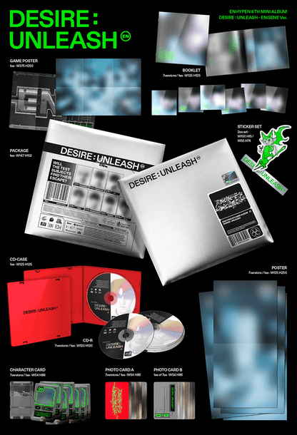 ENHYPEN’s 6th Mini Album [DESIRE : UNLEASH] - (with Weverse Gifts)