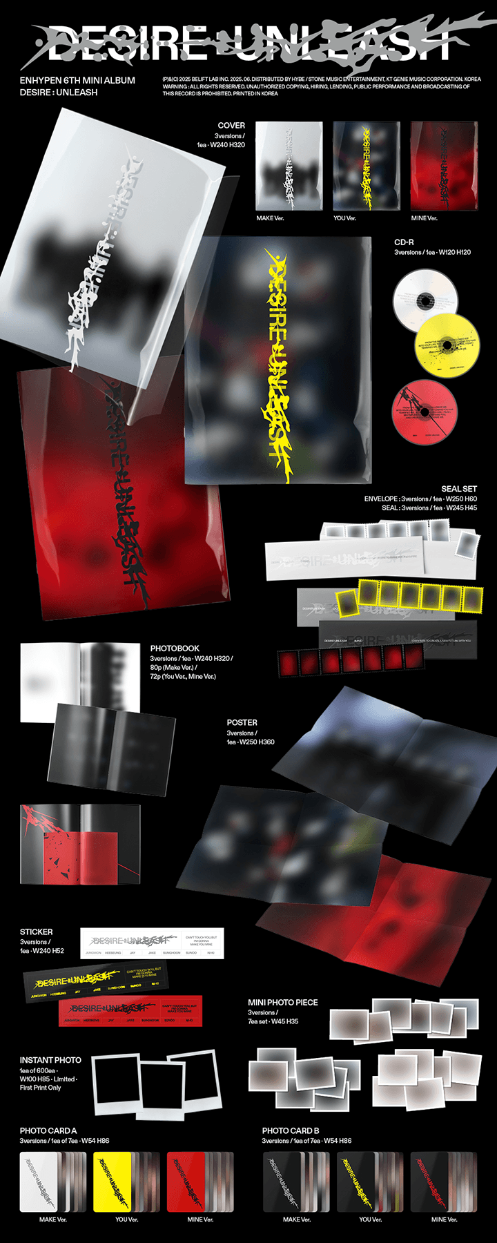 ENHYPEN’s 6th Mini Album [DESIRE : UNLEASH] - (with Weverse Gifts)