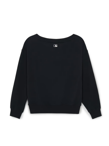 [Aespa Karina & Ive Gaeul Pick] 26SS MLB Women's Basic Off-Shoulder Sweatshirt New York Yankees