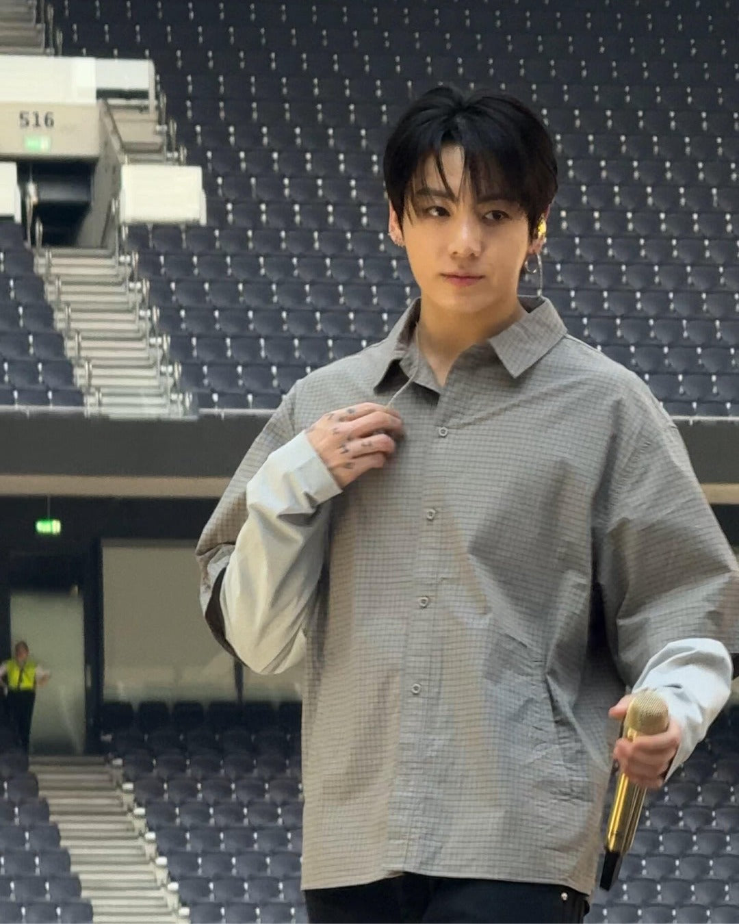 [BTS Jungkook Worn] NODE LABS DEV:10 Layered Sleeve Check Shirt