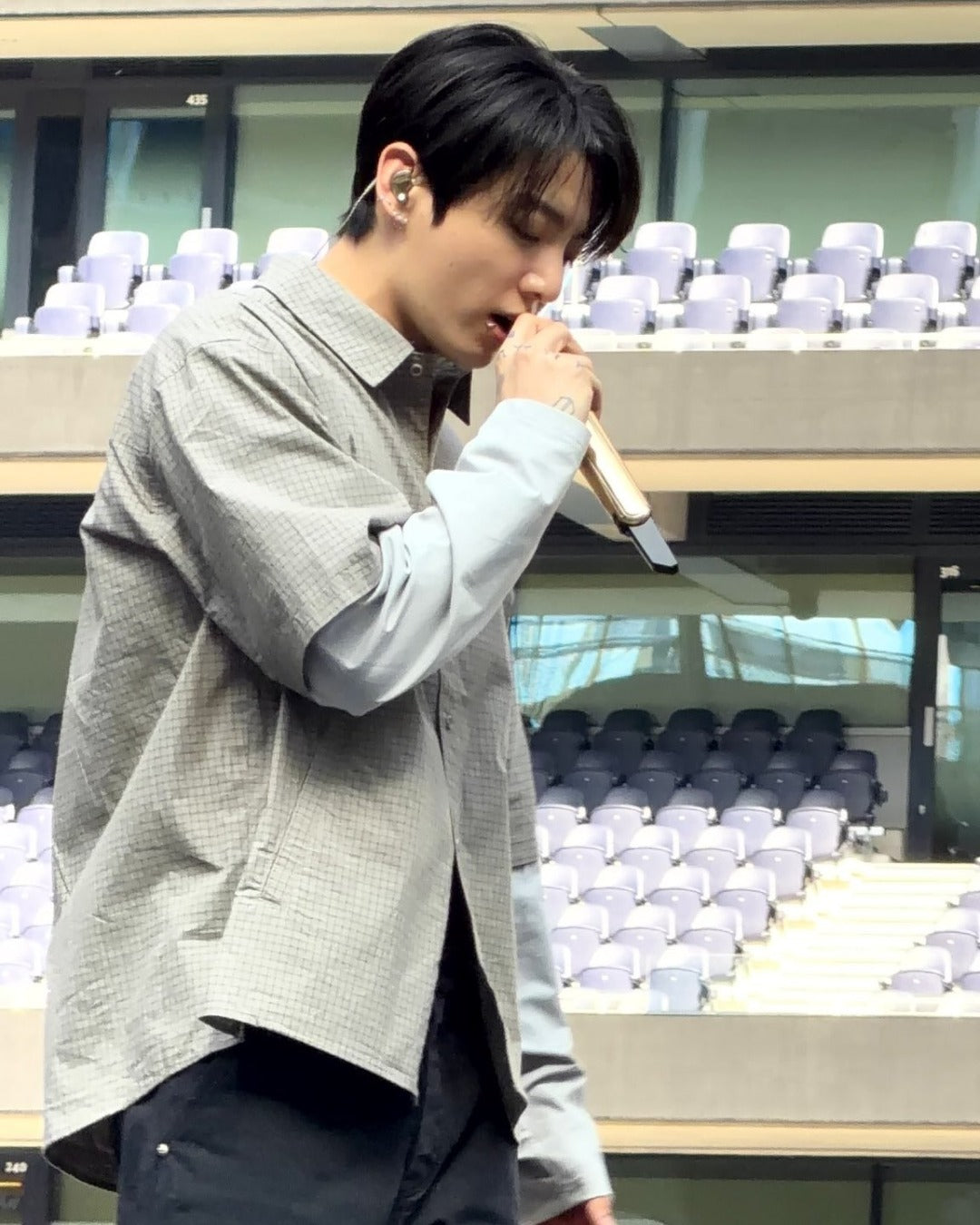 [BTS Jungkook Worn] NODE LABS DEV:10 Layered Sleeve Check Shirt
