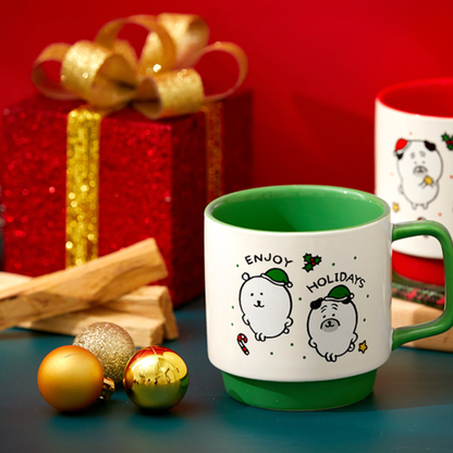 Damgomi Holiday Mug Cute Red Green Christmas Holiday Mug