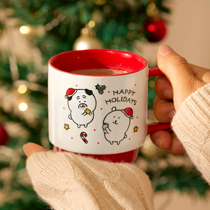 Damgomi Holiday Mug Cute Red Green Christmas Holiday Mug