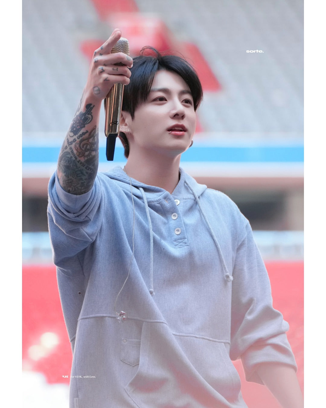 BTS Jungkook Worn] NODE LABS DEV:10 Waffle Henley Neck Hoodie