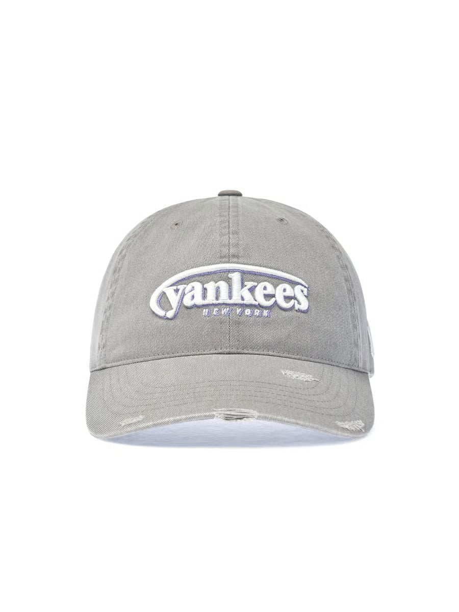 [Ive Gaeul Worn] MLB Vintage Damaged Curve Logo Unstructured Ball Cap New York Yankees