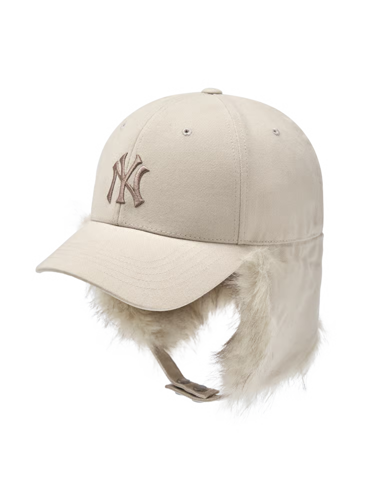 [Aespa Karina Pick] MLB Vintage Fur Earflap Cap New York Yankees