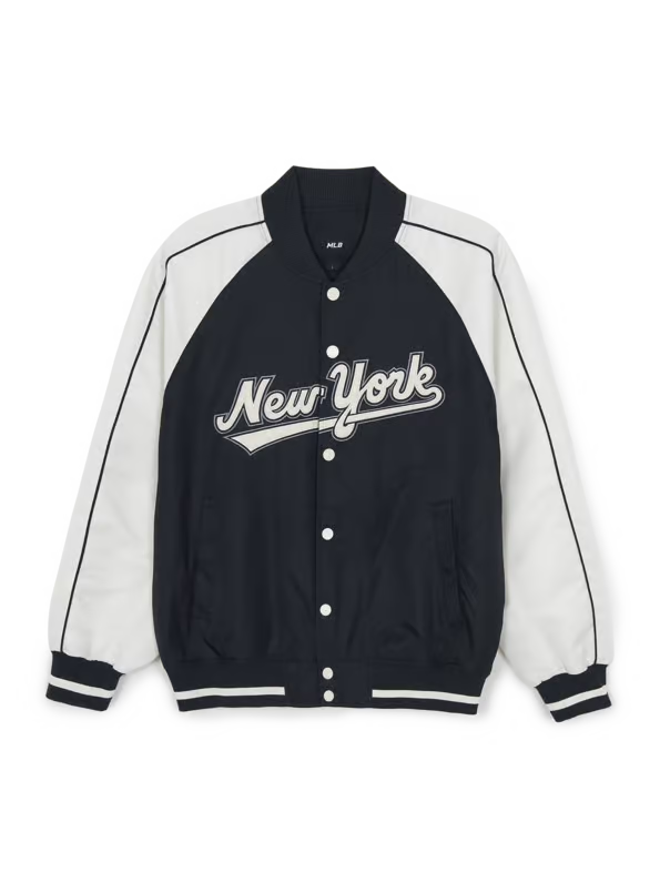 [Aespa Karina & TWS Pick] 26SS MLB Nylon Front Cursive Varsity Jacket – New York Mets
