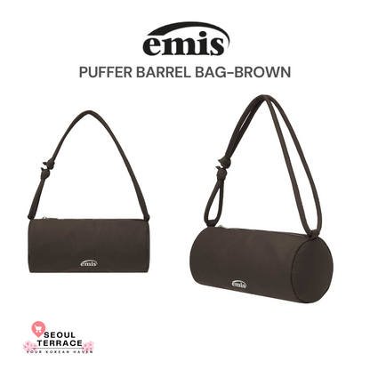 【EMIS】PUFFER BARREL BAG BLACK EMIS - PUFFER BARREL BAG – SEOUL TERRACE