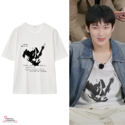 Electric Graphic Slub Half T-shirt seen worn by ENHYPEN SUNGHOON AND SUNOO