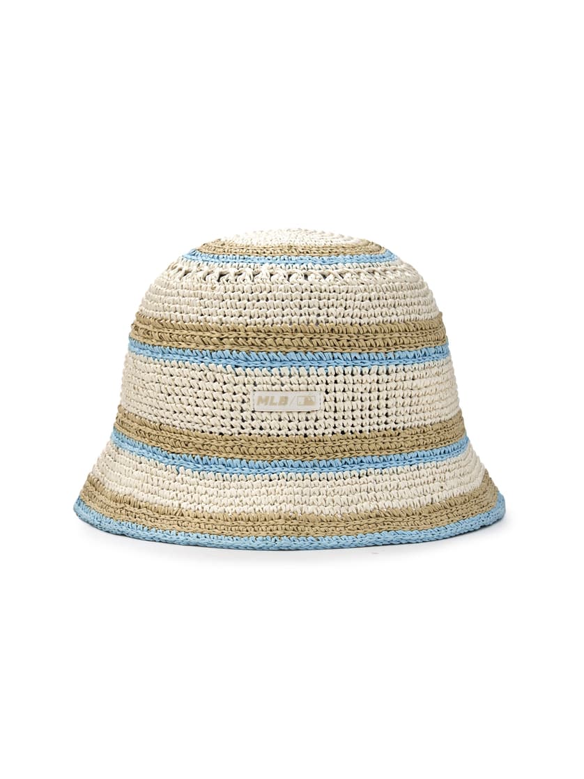 MLB [25S New Arrival]  Striped Summer Hat LA Dodgers (KNIT DOME)