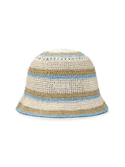 MLB [25S New Arrival]  Striped Summer Hat LA Dodgers (KNIT DOME)