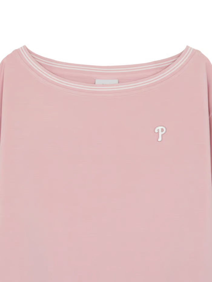 [RESCENE X MLB] 26FW Women's Varsity Lace Tape Off-Shoulder Sweatshirt