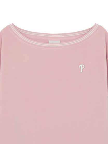 [RESCENE X MLB] 26FW Women's Varsity Lace Tape Off-Shoulder Sweatshirt