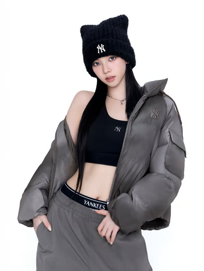 Aespa Karina Pick] MLB Women's Vintage Crop Curve Padding New York