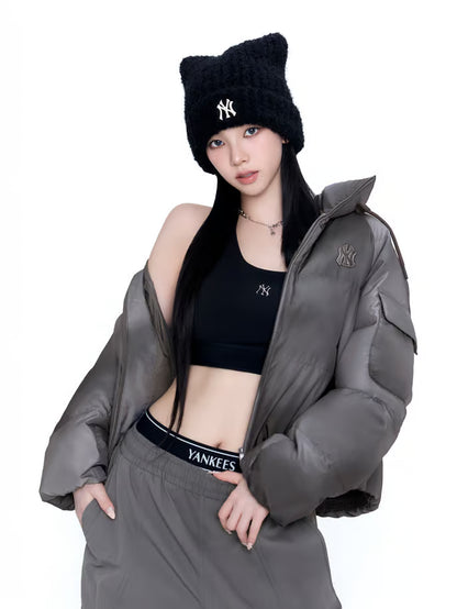 [Aespa Karina Pick] MLB Women's Vintage Crop Curve Padding New York Yankees