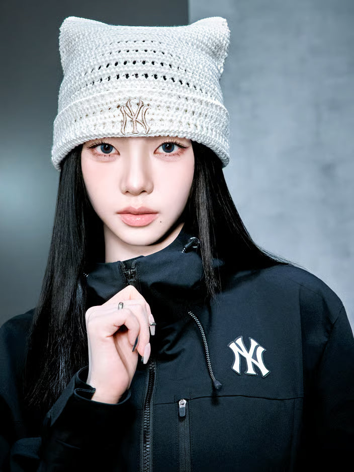 [Aespa Karina Pick] 26SS MLB Summer Crochet Meow Beanie Boston Red Sox