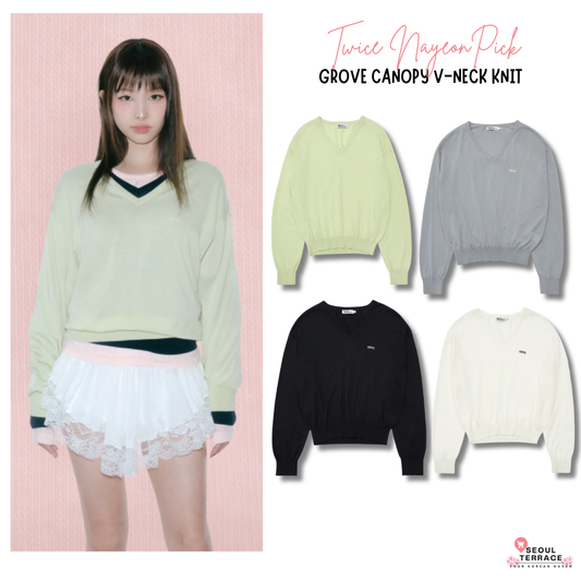[Twice Nayeon Worn] Grove Canopy V-Neck Knit