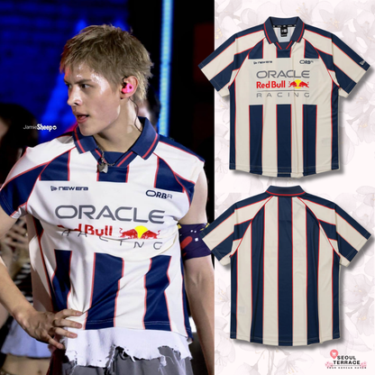 [Cortis James Worn] NEW ERA Oracle Red Bull Racing Sports Jersey Ivory