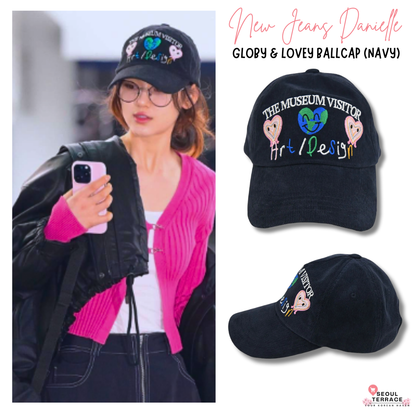 [New Jeans Danielle Worn] The Museum Visitor Globy & Lovey BallCap (NAVY)