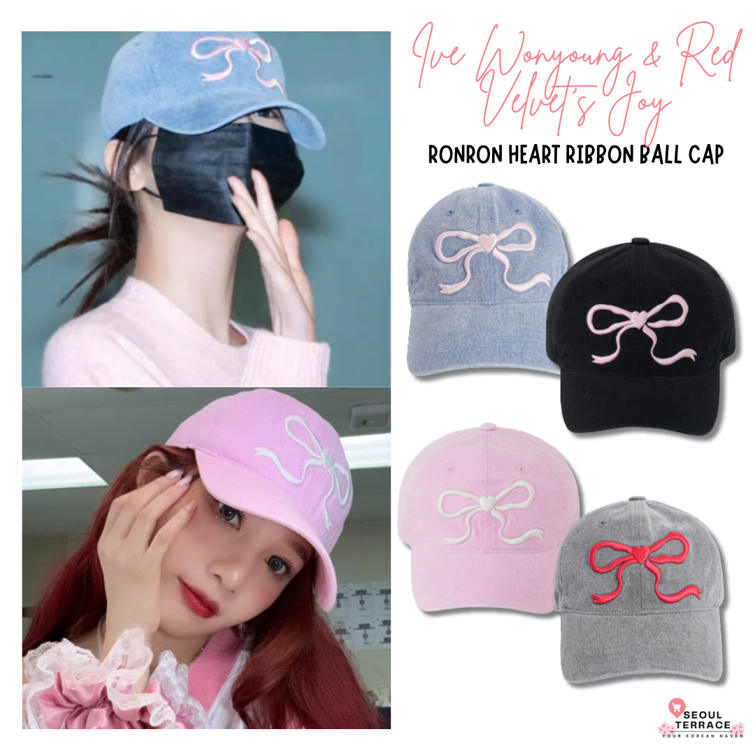 [Ive Wonyoung & Red Velvet Joy Worn] Ronron Heart Ribbon Ball cap