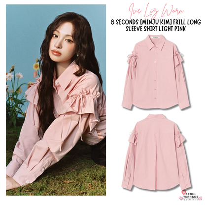 [Ive Liz Worn] 8 Seconds X Minju Kim Frill Long Sleeve Shirt Light Pink