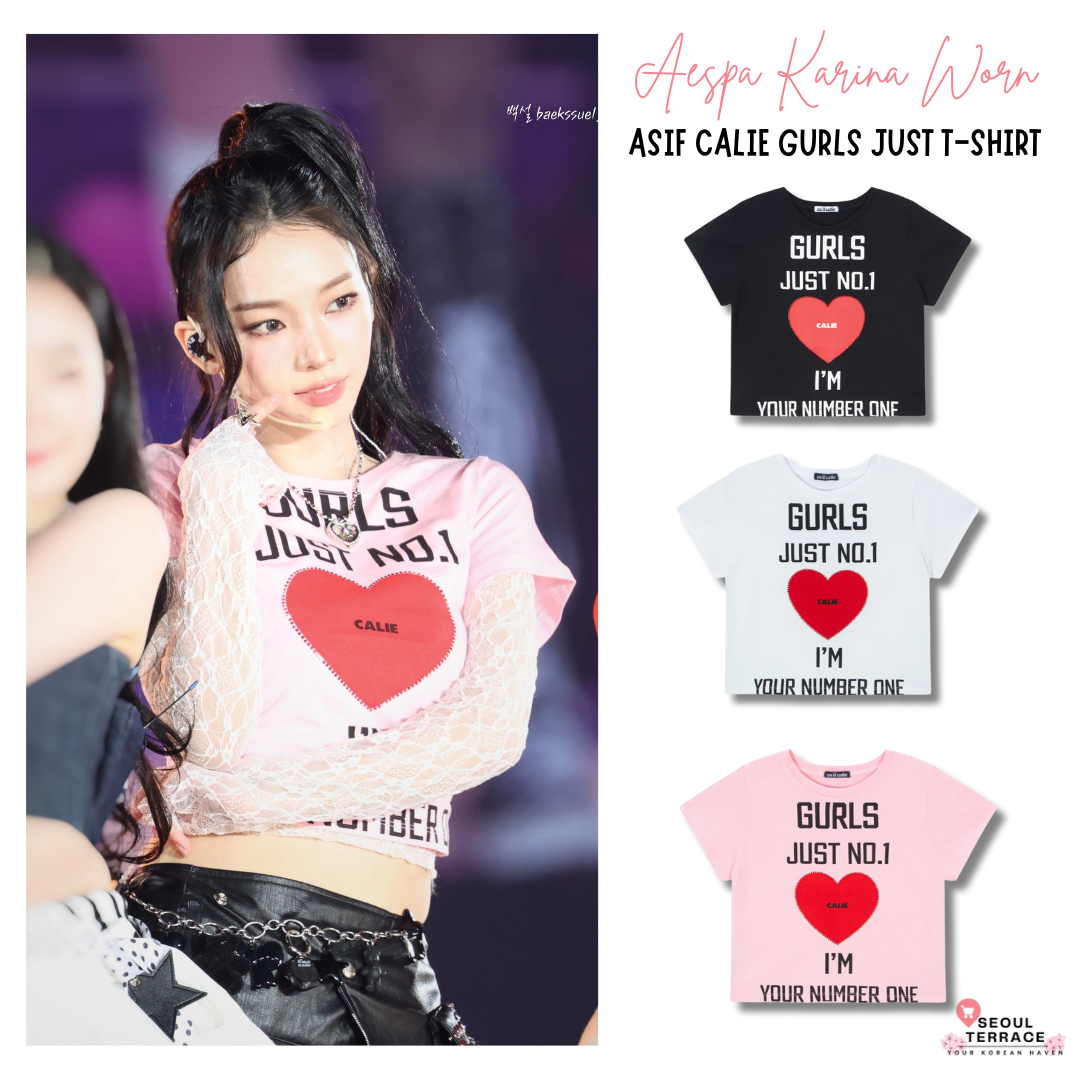 [Aespa Karina Worn] ASIF CALIE Gurls Just T-Shirt