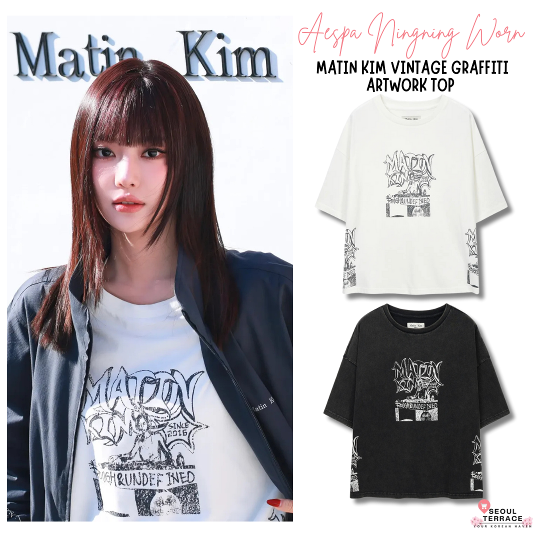 [Aespa Ningning Worn] Matin Kim Vintage Graffiti Artwork Top