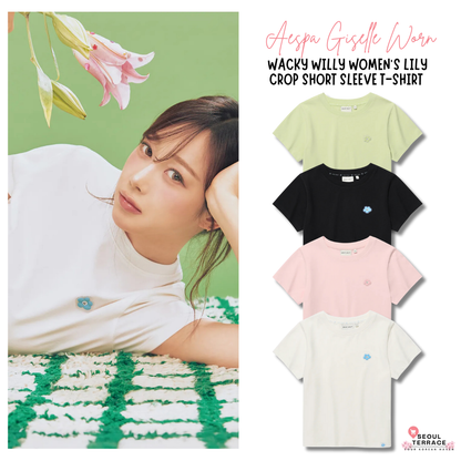 [Aespa Giselle Worn] 26SS Wacky Willy Women's Lily Crop Short Sleeve T-Shirt
