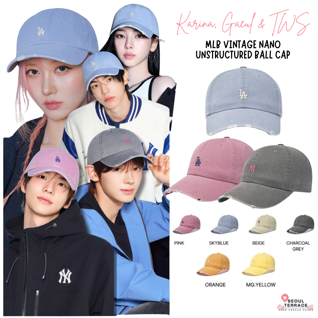 [Aespa Karina, Ive Gaeul & TWS Pick] 26SS MLB Vintage Nano Unstructured Ball Cap LA Dodgers