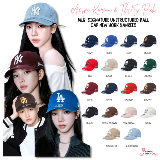 [Aespa Karina & TWS Pick] 26SS MLB Signature Unstructured Ball Cap New York Yankees