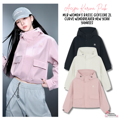 [Aespa Karina Pick] 26SS MLB Women's Basic Gofcore 2L Curve Windbreaker New York Yankees