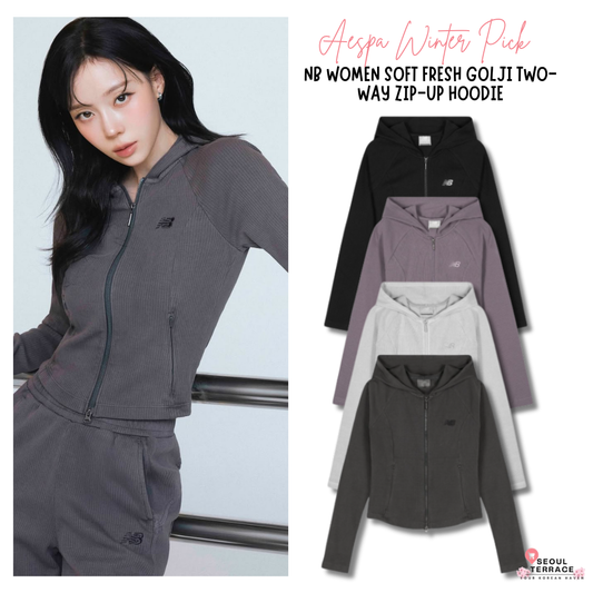 [Aespa Winter Pick] 26SS New Balance Women Soft Fresh Golji Two-Way Zip-Up Hoodie (Slim Fit)