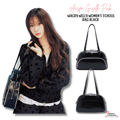 [Aespa Giselle Worn] 26SS Wacky Willy Women's School Bag Black